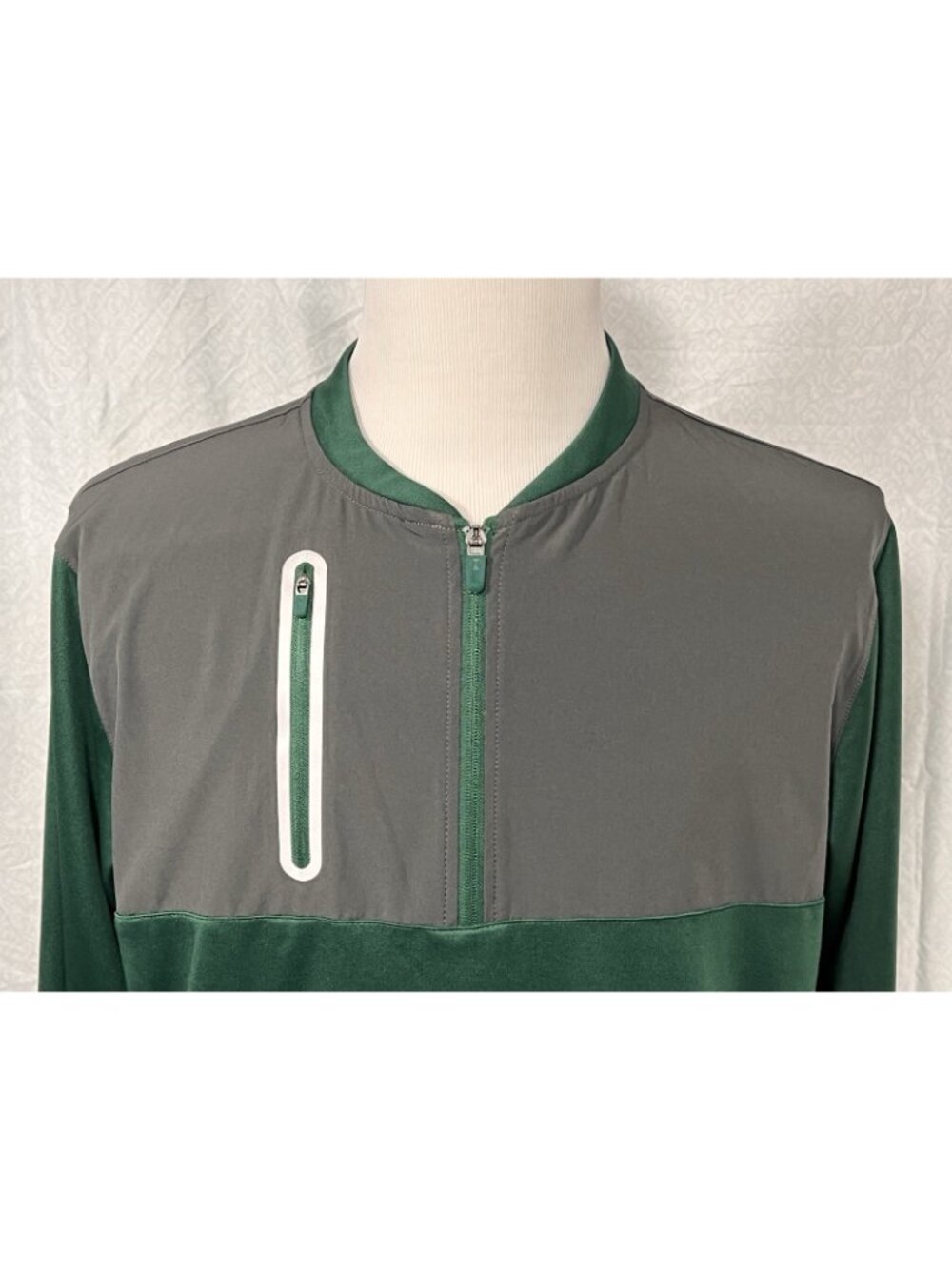 Holloway Quarter Zip Pullover Green Gray Long Sleeve Performance Men’s Large - Picture 2 of 11